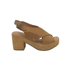 HERIEL - Sandalia Camel Plataforma Mujer