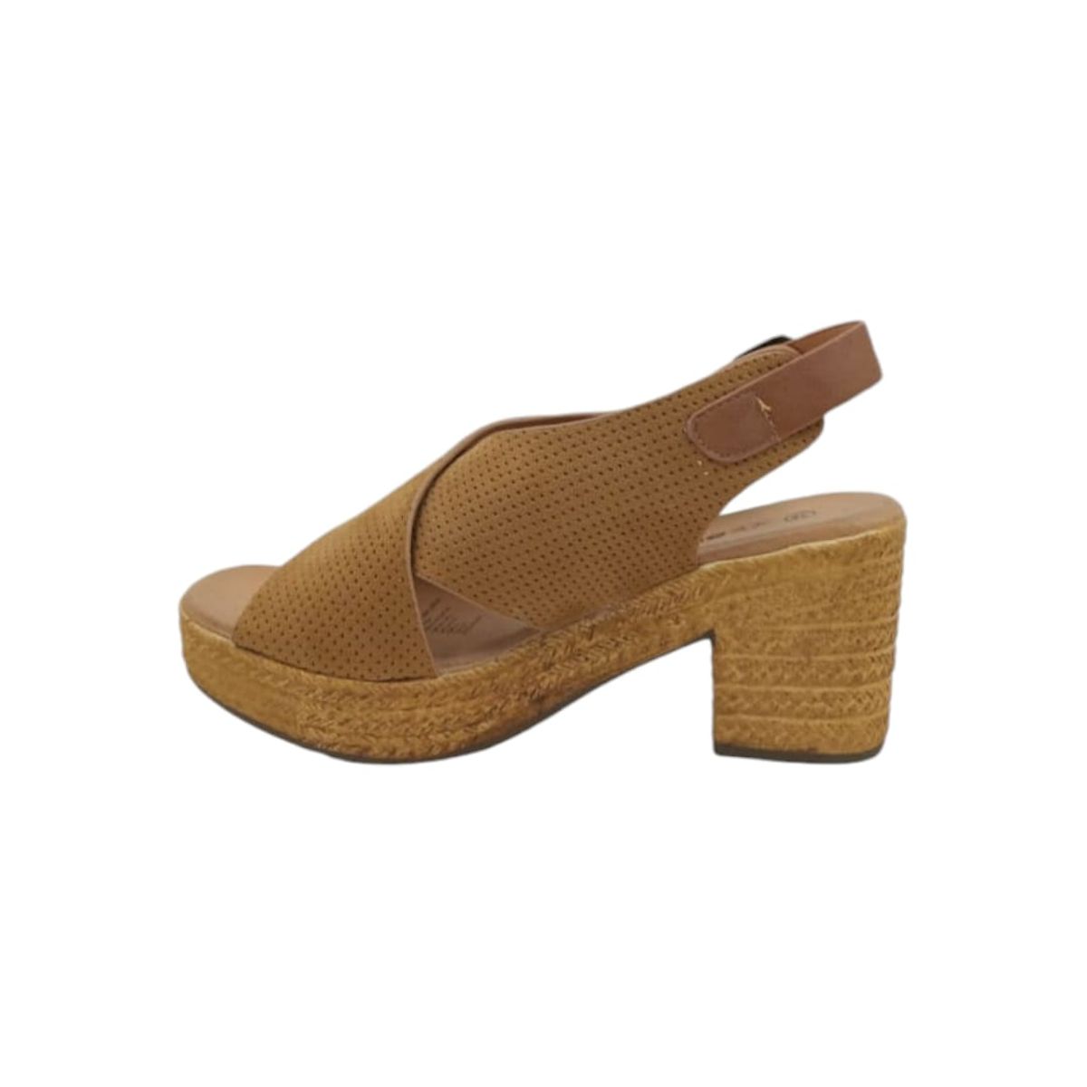 HERIEL - Sandalia Camel Plataforma  Mujer
