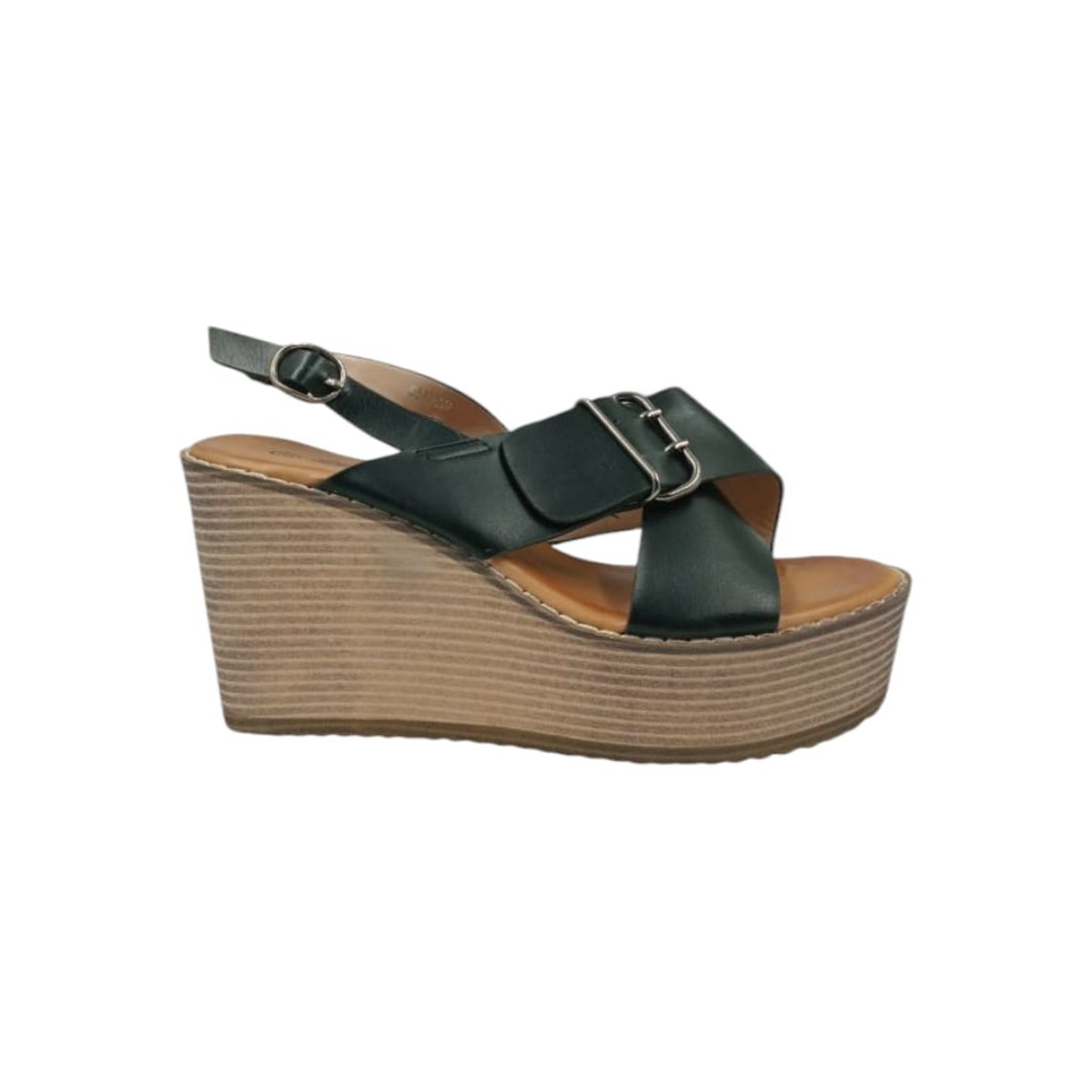 HERIEL - Sandalia Negra Taco Mujer