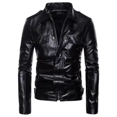 BLWOENS - Chaqueta con cierre manga larga para hombres -Negro