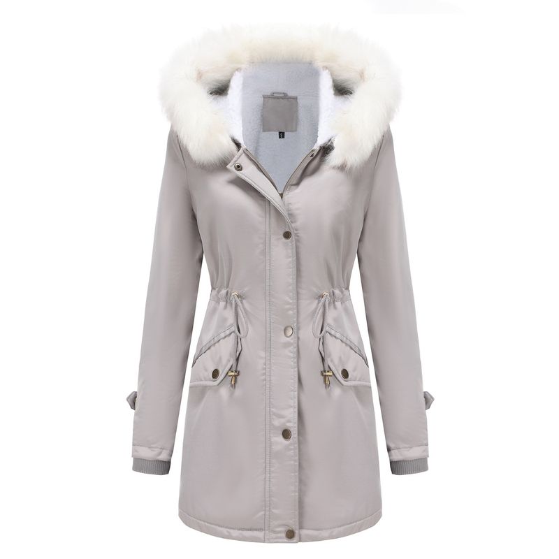 BLWOENS - Chaqueta térmica con capucha para mujeres-Gris.