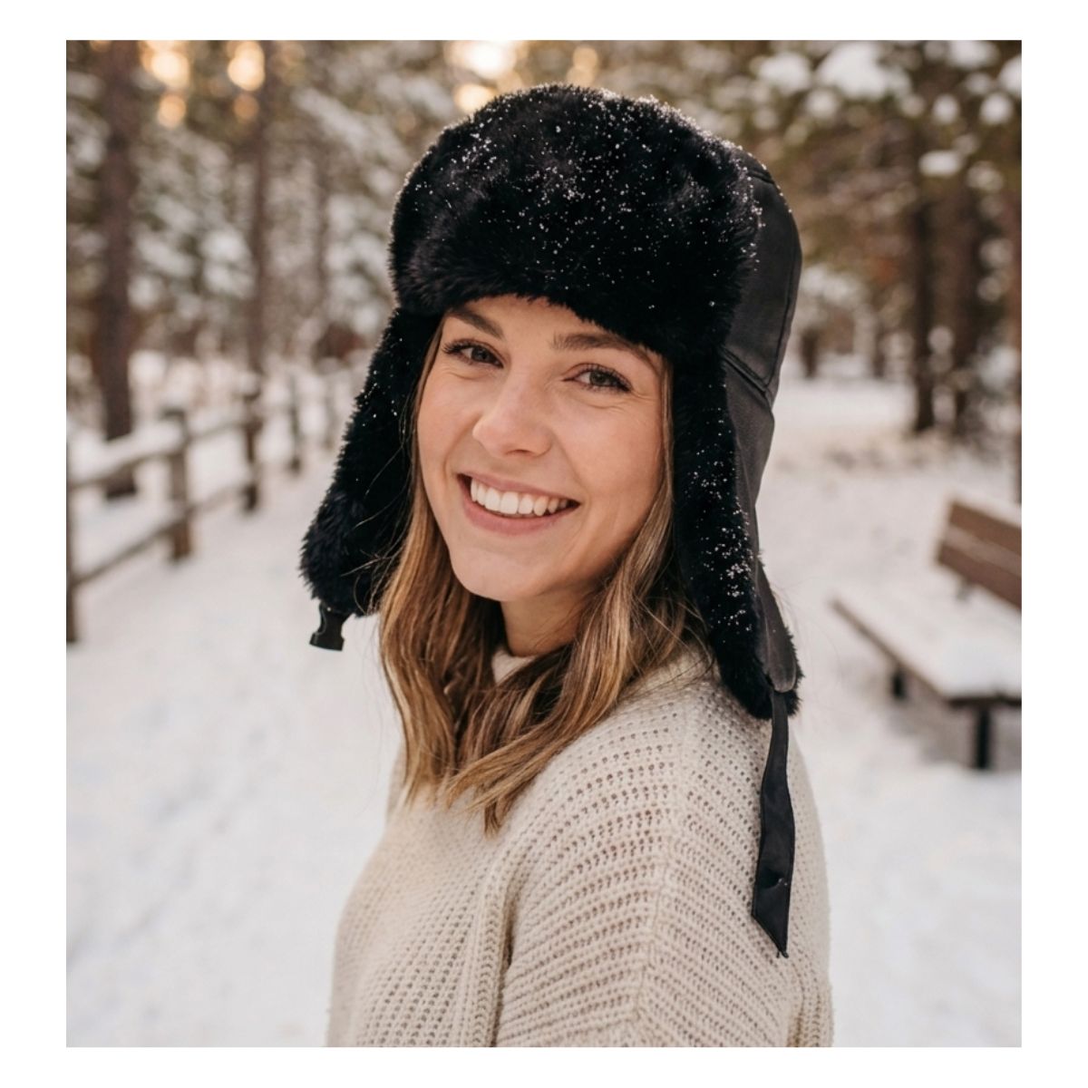 EKOL TACTICA MILITAR - Gorro de Invierno Tipo Ushanka Ruso en Cuero Negro y Piel Sintética