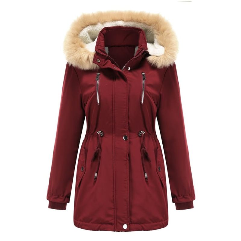 BLWOENS - Chaqueta térmica con capucha para mujeres-Rojo