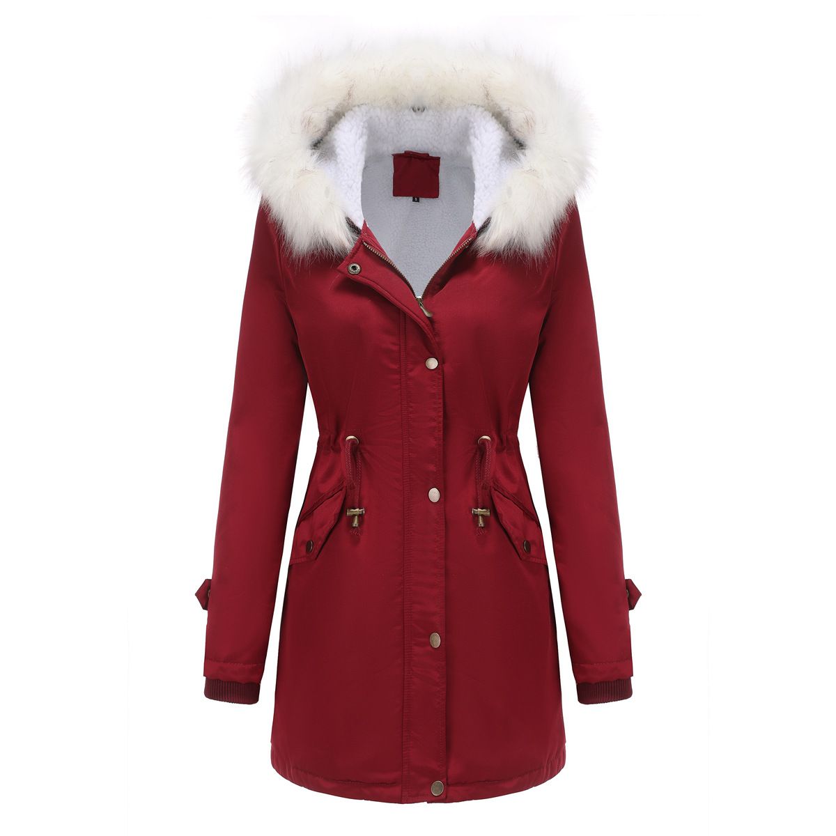 BLWOENS - Chaqueta térmica con capucha para mujeres-Rojo