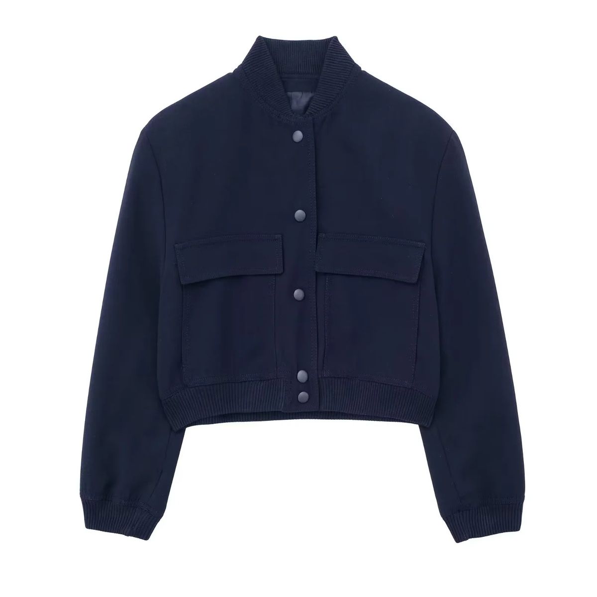 BLWOENS - Chaqueta corta con botones para mujer-Azul