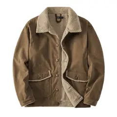 BLWOENS - Chaqueta grande con botones y bolsillos para hombre - Café.