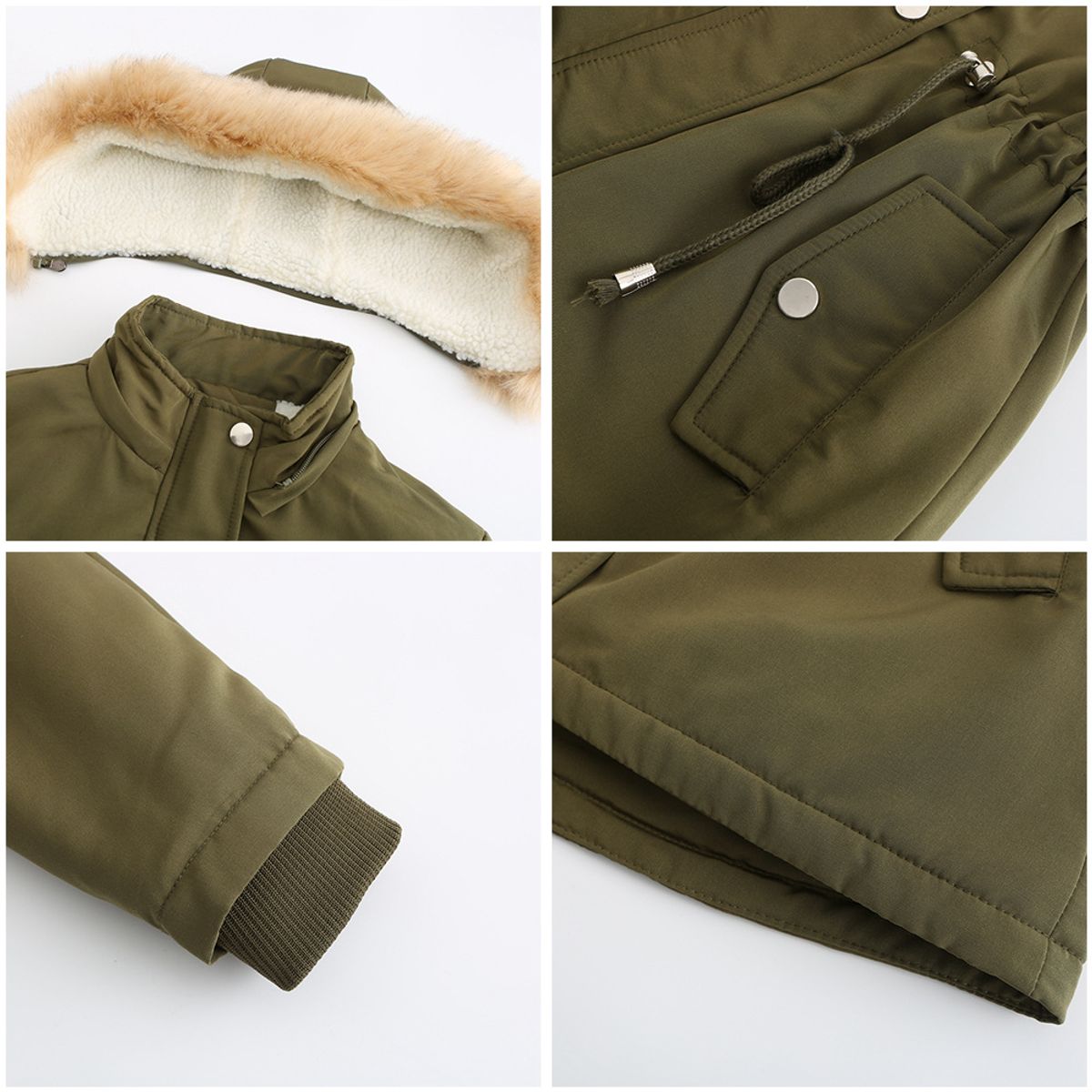 BLWOENS - Chaqueta térmica con capucha para mujeres-Verde