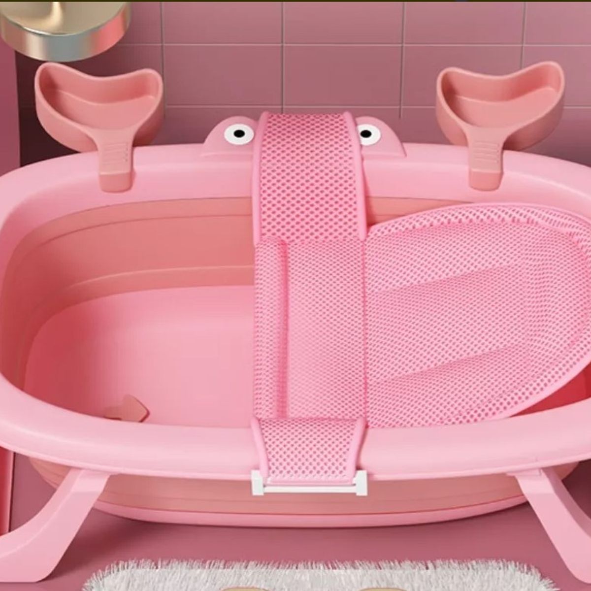 GENERICO - Tina Baño Bebe Hamaca Rosada Cangrejo ALLINX