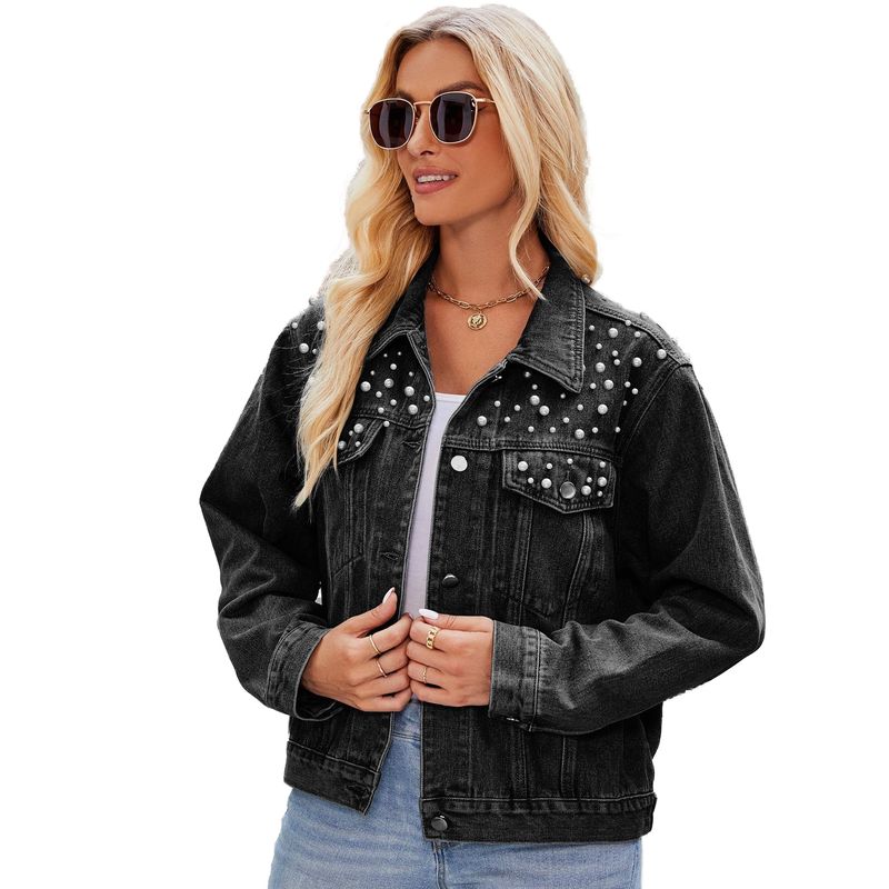 BLWOENS - Chaqueta mezclilla con accesorio para mujer - Negro