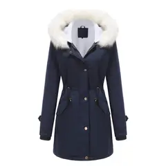 BLWOENS - Chaqueta térmica con capucha para mujeres-Azul