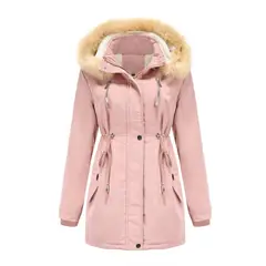 BLWOENS - Chaqueta térmica con capucha para mujeres-Rosa