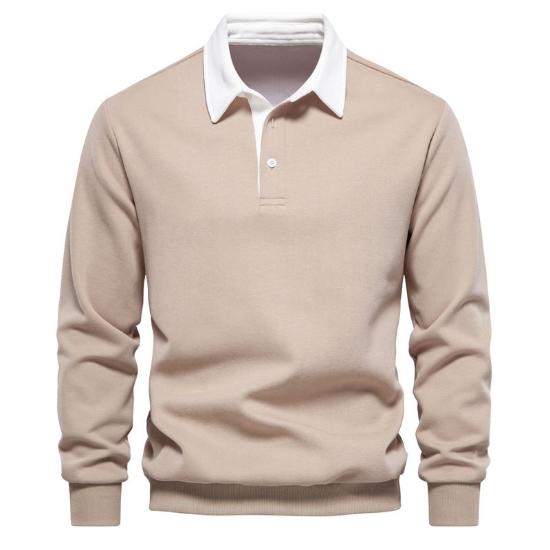 BLWOENS - Polerón cerrado con botones corto para Hombre - Beige
