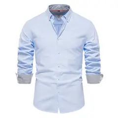 BLWOENS - Polerón con botones para Hombre - Celeste Claro