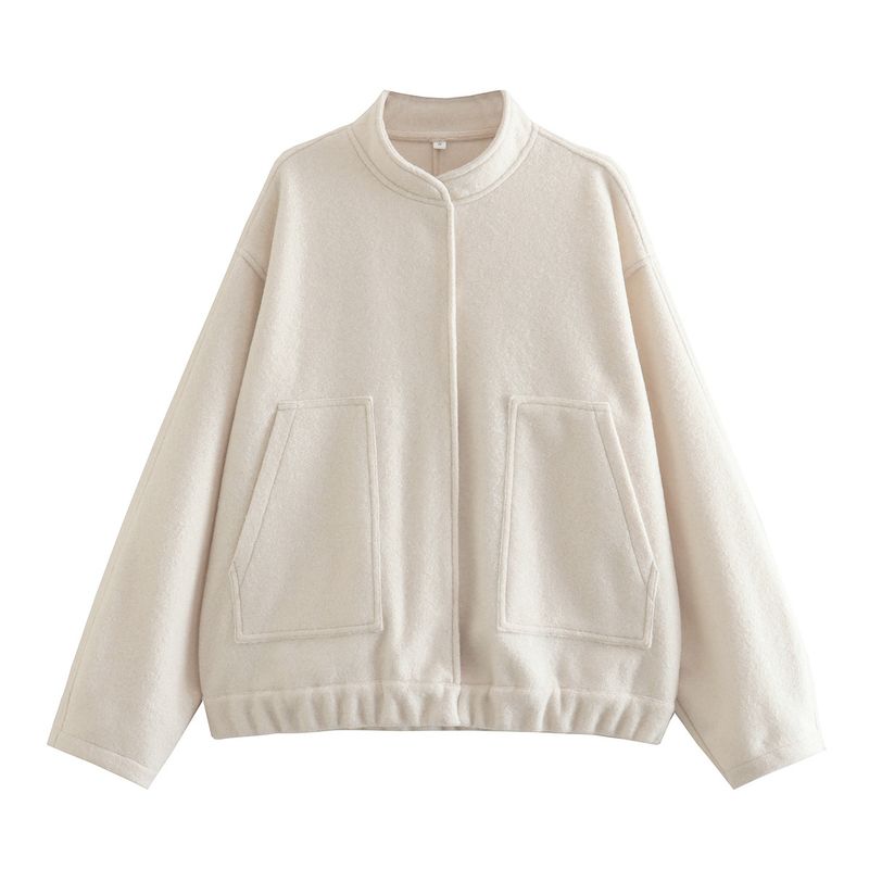 BLWOENS - Chaqueta sin gorro oversize para mujer - Blanco