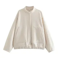 BLWOENS - Chaqueta sin gorro oversize para mujer - Blanco