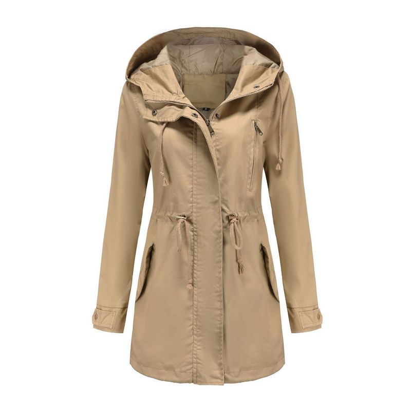 BLWOENS - Abrigo con cuello alto para mujer -Beige.