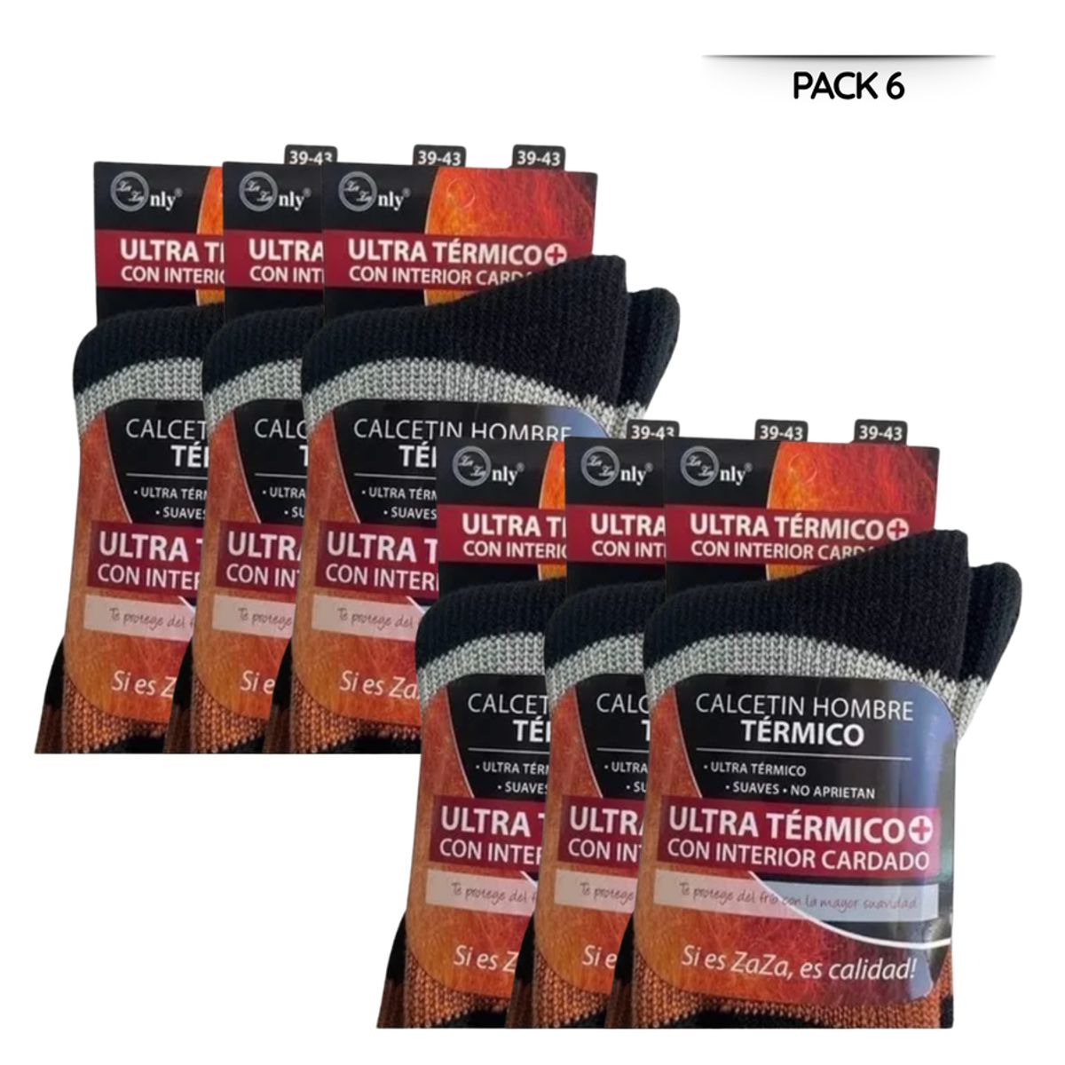 EKOL TACTICA MILITAR - Pack 6 Calcetines Térmicos Chiporro Largos Gruesos De Invierno Surtido