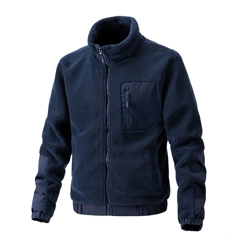 BLWOENS - Chaqueta con cuello alto para hombres -Azul