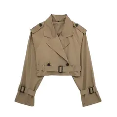 BLWOENS - Chaqueta corta para mujer -Café.