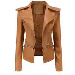 BLWOENS - Chaqueta de PU con cuello alto