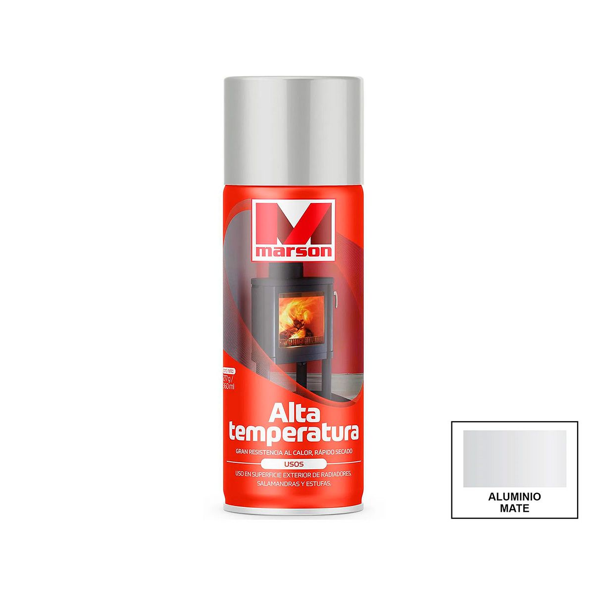 MARSON - Pintura en spray alta temperatura aluminio 350ml Marson.