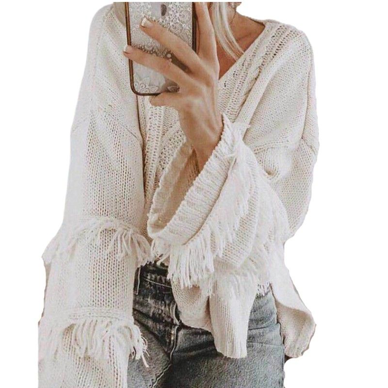 BLWOENS - Suéter casual para mujeres - Blanco.