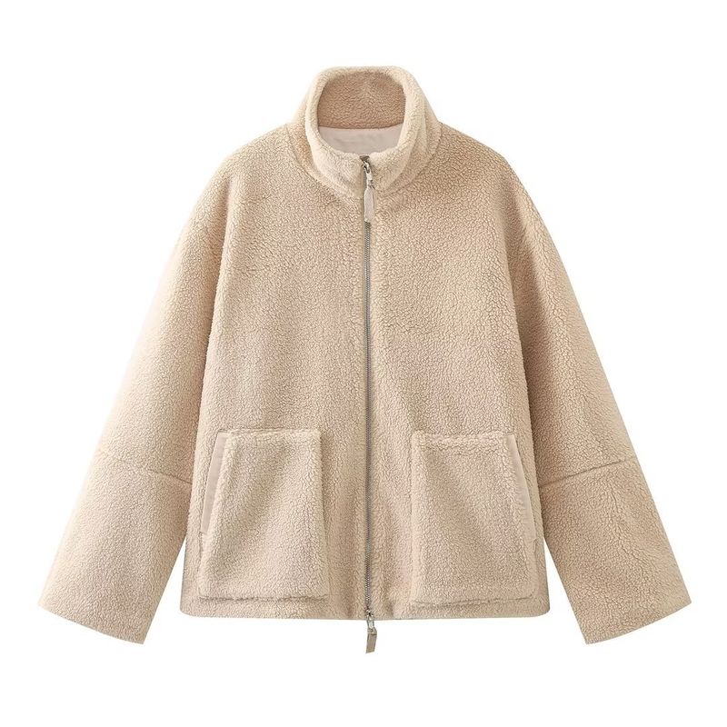 BLWOENS - Chaqueta oversize sin gorro para mujer -Beige.