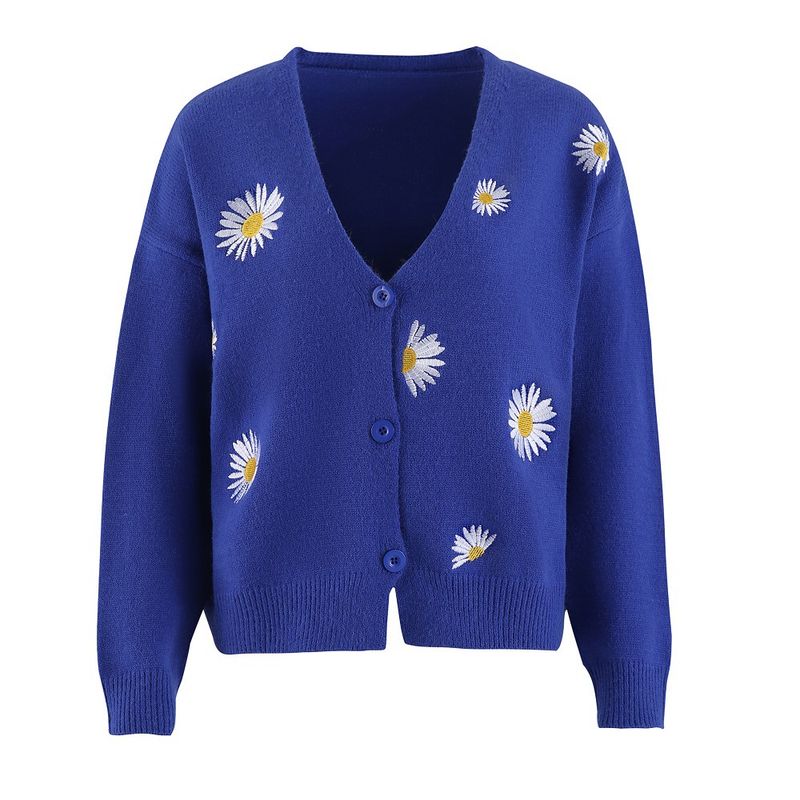 BLWOENS - Suéter con flores para mujer -Azul