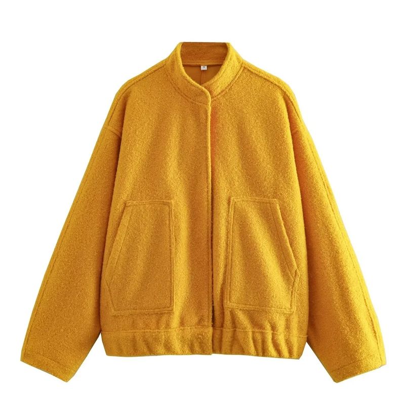 BLWOENS - Chaqueta sin gorro oversize para mujer - Amarillo.