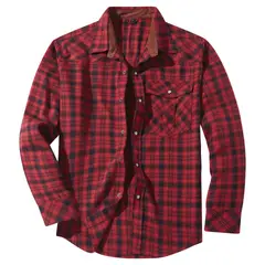 BLWOENS - Chaqueta a cuadros con botones para hombres -Rojo