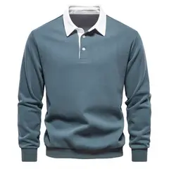 BLWOENS - Polerón cerrado con botones corto para Hombre - Verde