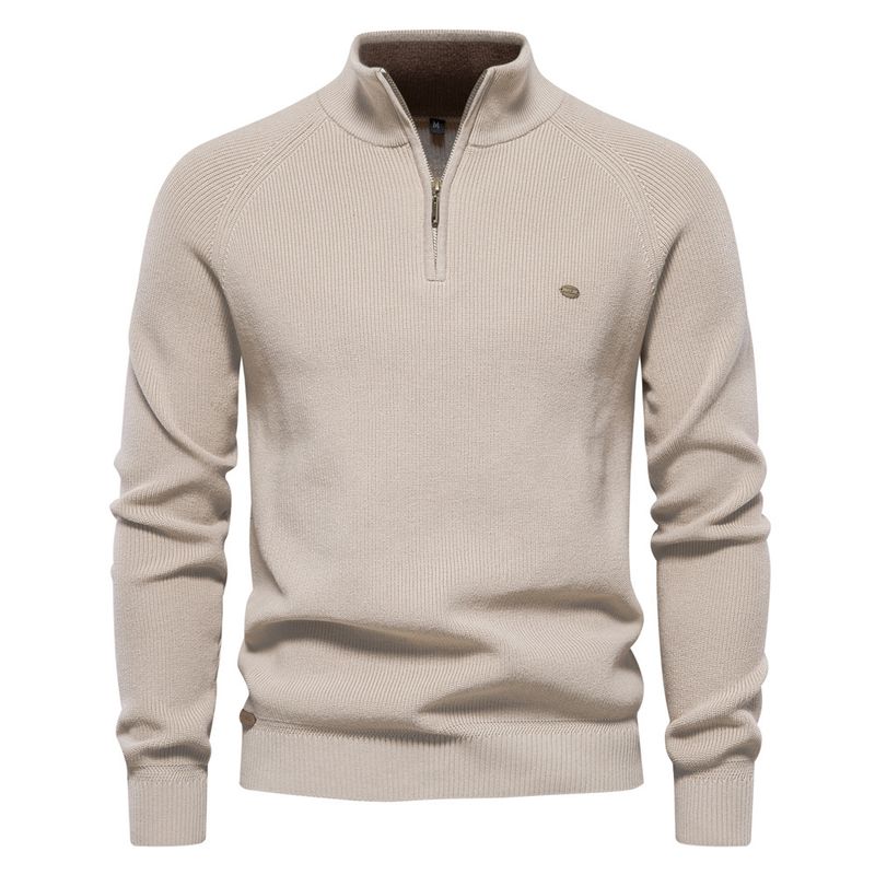 BLWOENS - Polerón cerrado con cierre corto para Hombre - Beige.