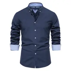BLWOENS - Polerón con botones para Hombre - Azul Oscuro