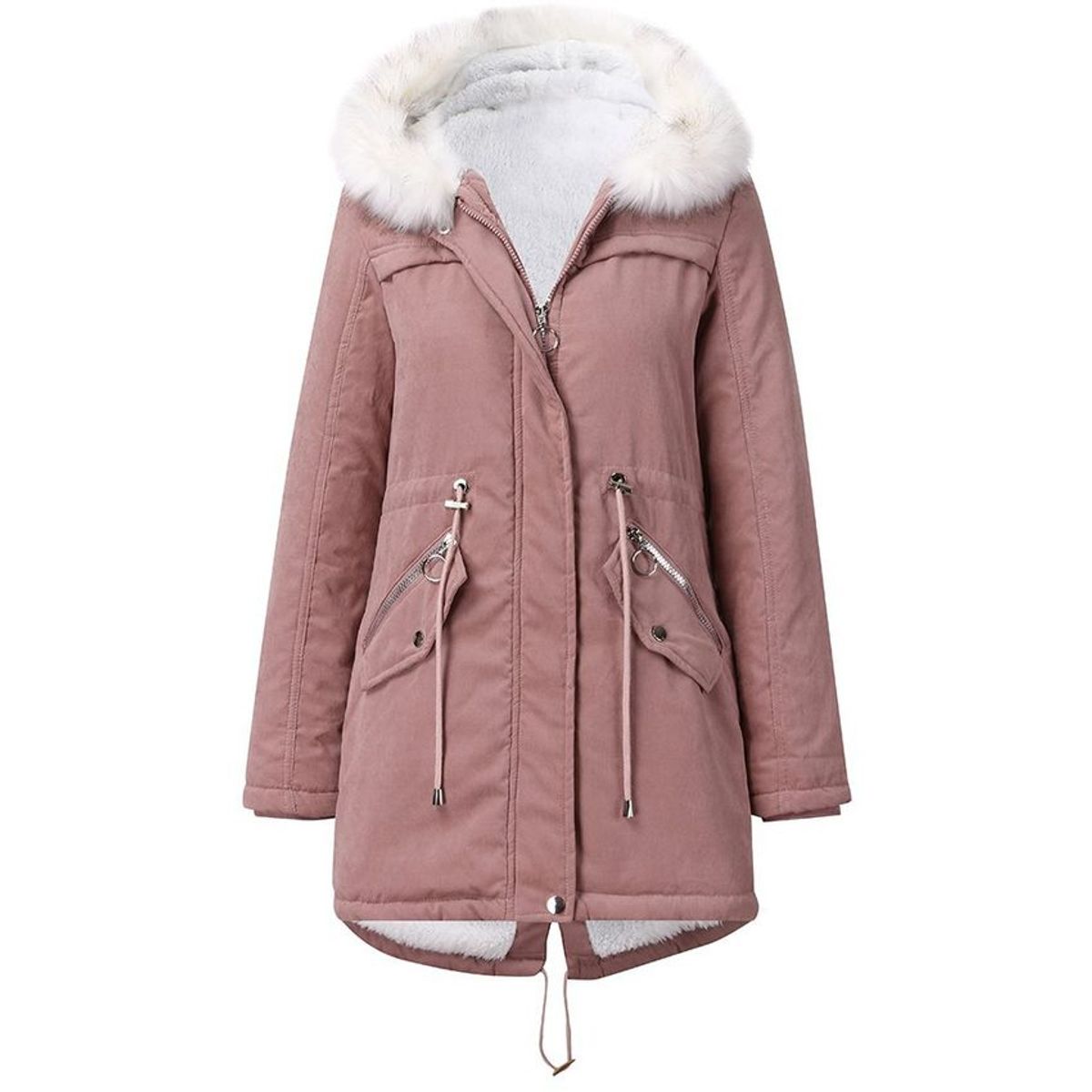 BLWOENS - Chaqueta térmica con capucha para mujeres - Rosa