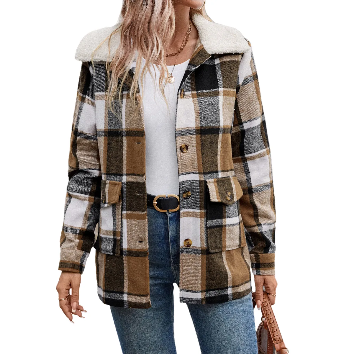 BLWOENS - Chaqueta para mujer - Marrón