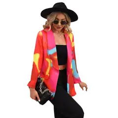BLWOENS - Chaqueta con botones para mujer -Rojo