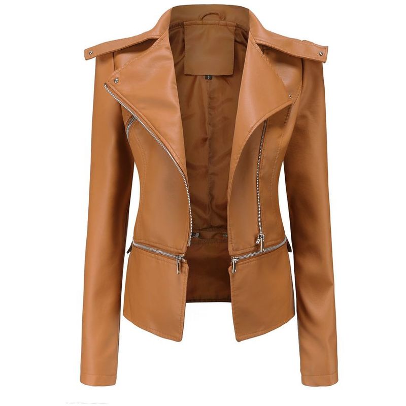 BLWOENS - Chaqueta de PU con cuello alto