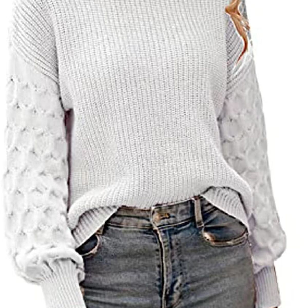 BLWOENS - Suéter de punto para Mujer -Blanco