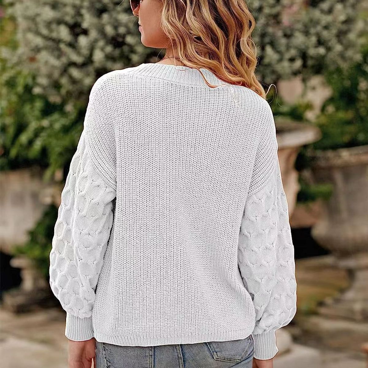 BLWOENS - Suéter de punto para Mujer -Blanco