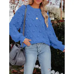 BLWOENS - Suéter de punto para Mujer -Azul