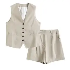 BLWOENS - Blazer vest y pantalones casuales para mujeres Traje