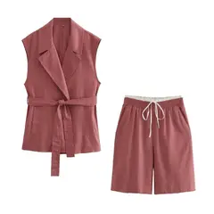 BLWOENS - Blazer vest y pantalones casuales para mujeres Traje.
