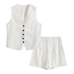 BLWOENS - Blazer vest y pantalones casuales para mujeres Traje.