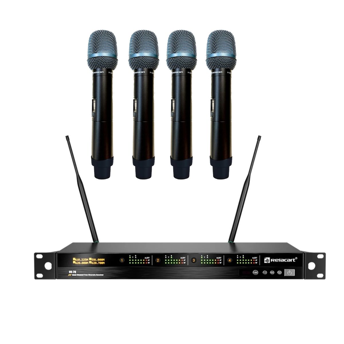 RELACART - Relacart UR-2Q Sistema Inalámbrico Con 4 Micrófonos UH2MD22