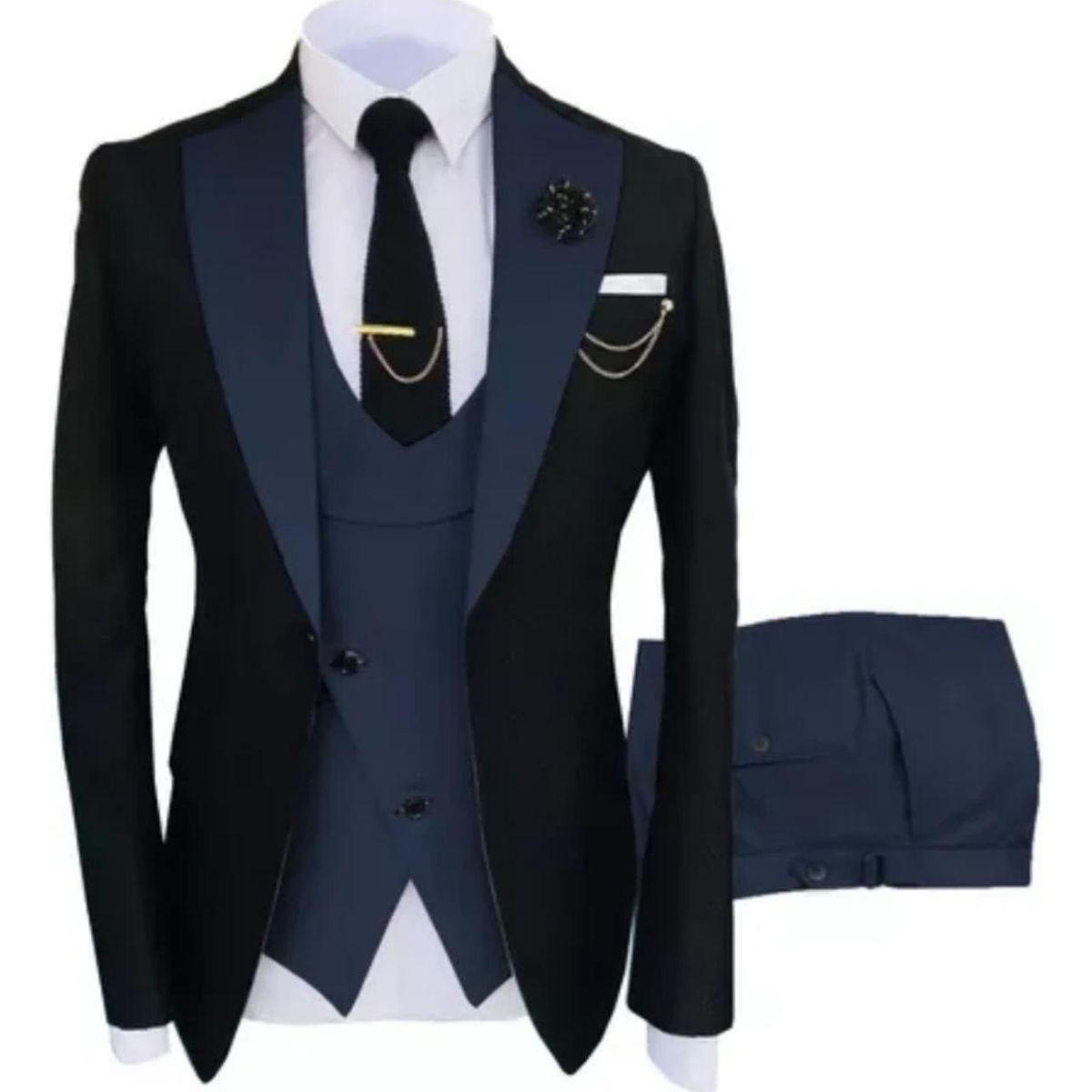 XPRESS RECHARGE - Terno muy elegante de 4 Piezas(chaqueta,chaleco,pantalon,Corbata)