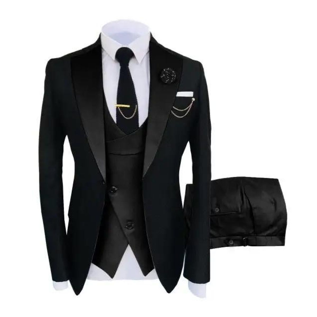 XPRESS RECHARGE - Terno muy elegante de 4 Piezas(chaqueta,chaleco,pantalon,Corbata)