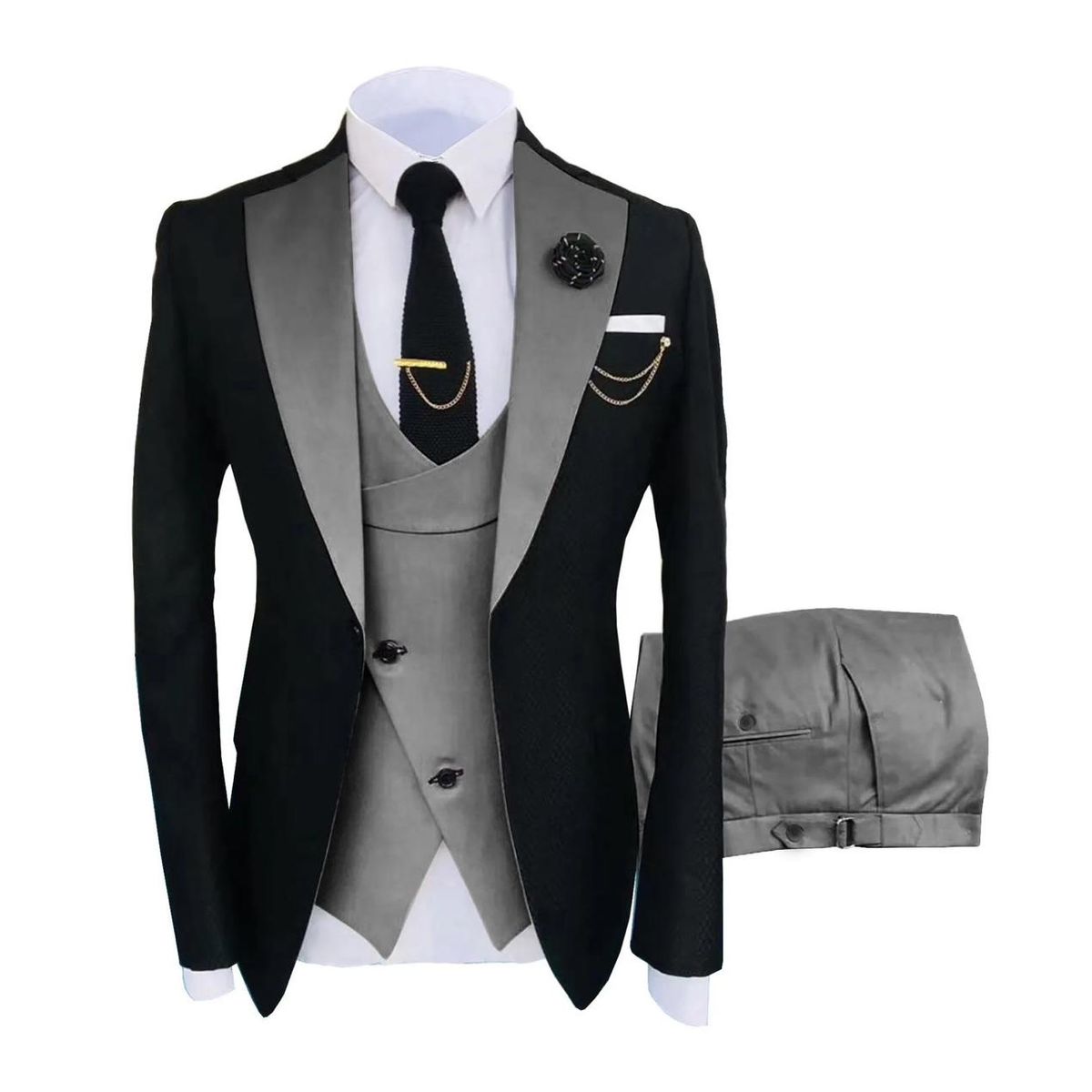 XPRESS RECHARGE - Terno muy elegante de 4 Piezas(chaqueta,chaleco,pantalon,Corbata)