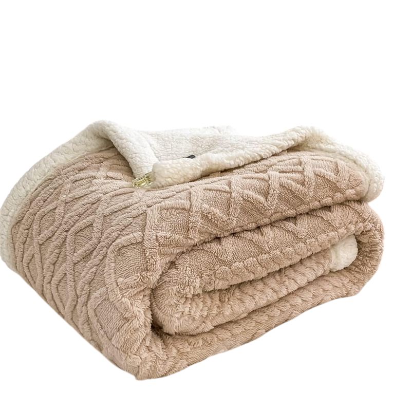 GENERICO - Frazada Con Chiporro Plush Texturizada 150x200 Manta Suave Beige
