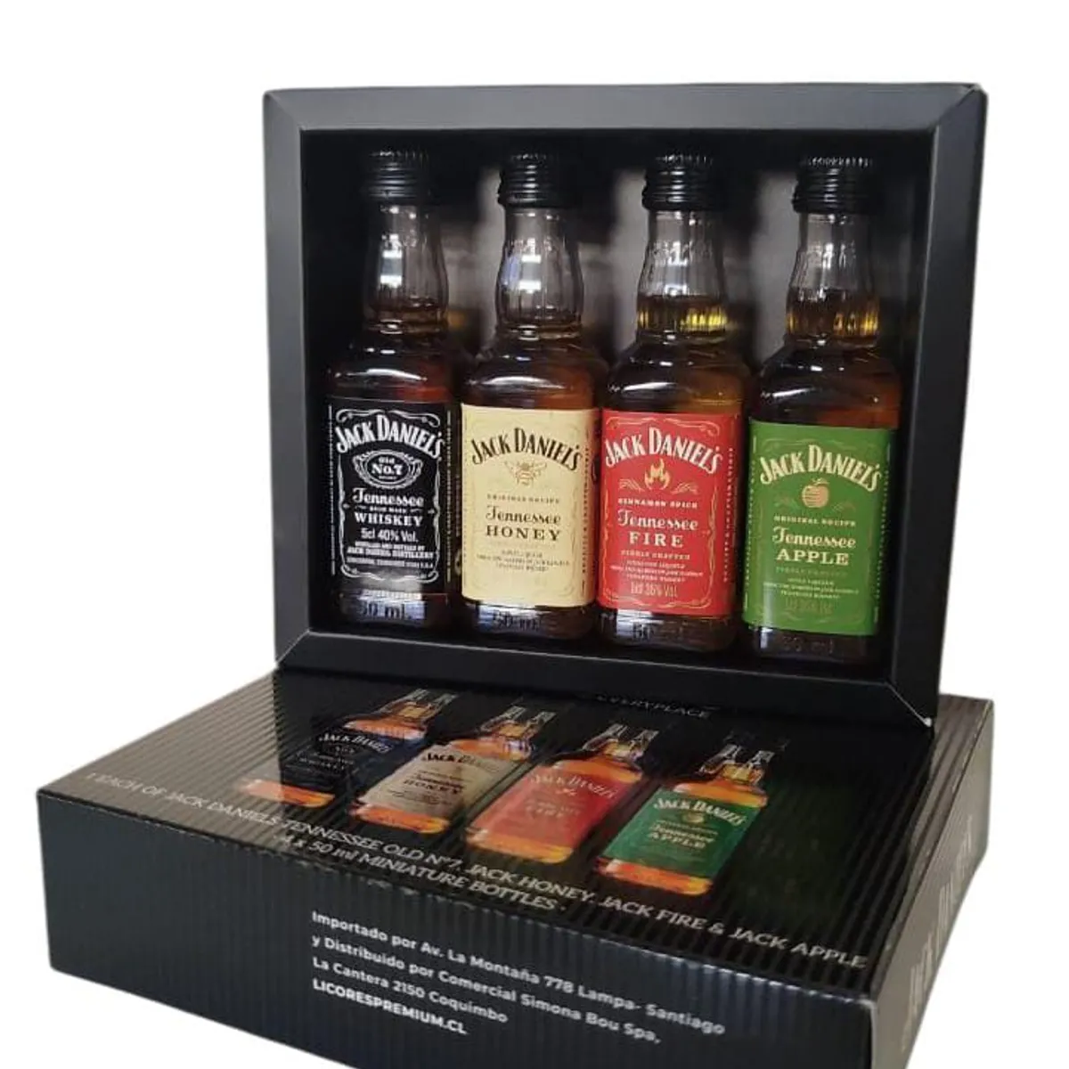 JACK DANIELS - Colección 4 miniaturas whisky Jack Daniels Tennesse 50ml