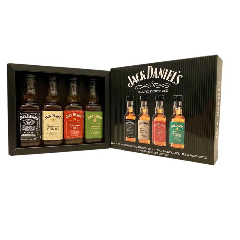 JACK DANIELS - Colección 4 miniaturas whisky Jack Daniels Tennesse 50ml